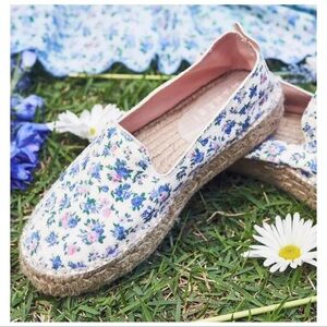 LoveShackFancy Blue Jay Song Manebi Nordic Espadrilles Size 8